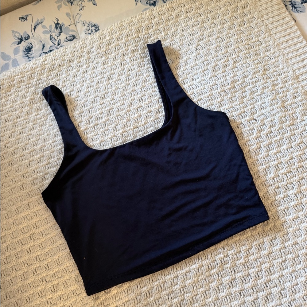 Express Midnight Blue Body Contour Crop Top